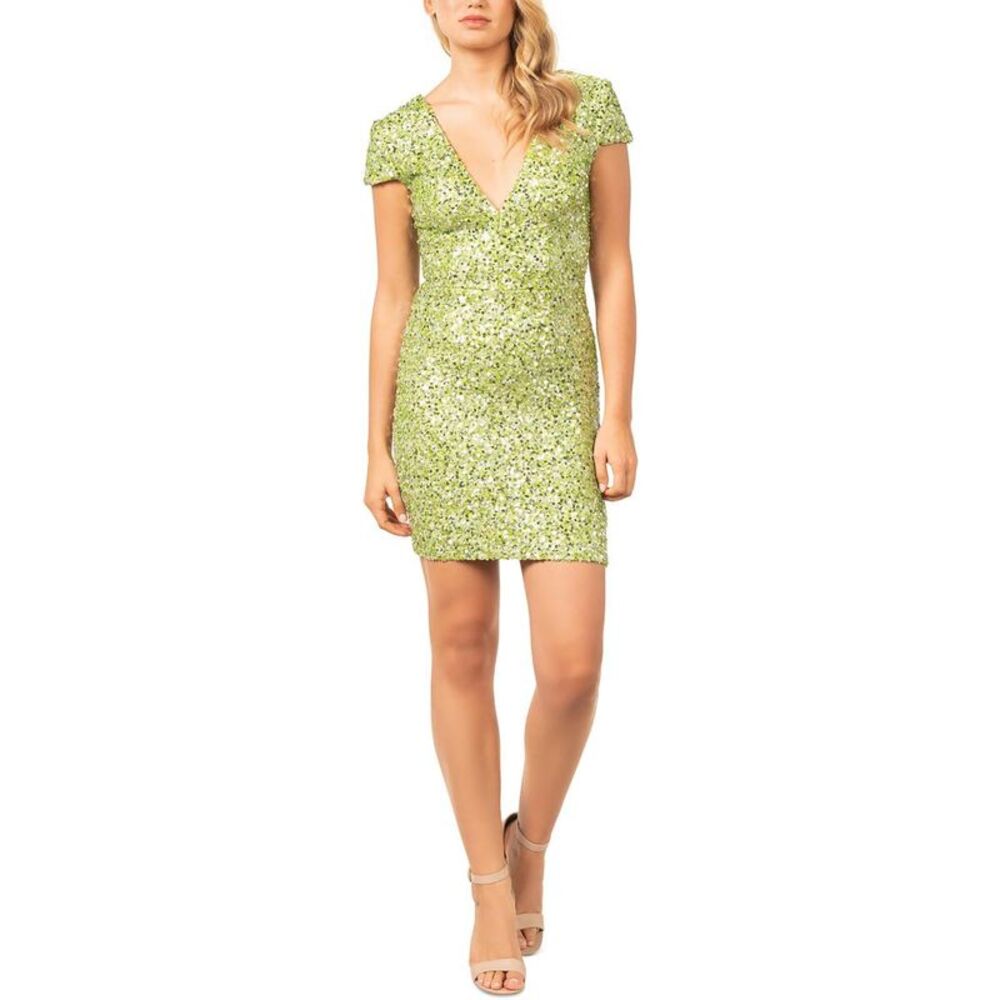 Dress the Population Green Sequin Dress